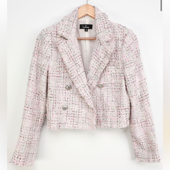 Lulus Tweed Cropped Blazer and Mini Skirt Set - Picture 5 of 6